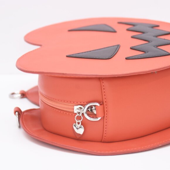 Em & Sprout Jack-O-Lantern Heart Convertible Crossbody Bag Backpack Orange NWOT - Picture 7 of 16